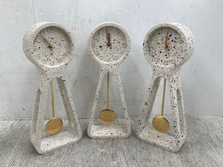 3 X HOUSEHOLD ITEMS TO INCLUDE ZUIVER CLOCK PENDULUM TIME TERRAZZO: LOCATION - E9