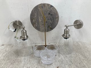 QTY OF HOUSEHOLD ITEMS TO INCLUDE 2 X GARDEN TRADING HOXTON DOME WALL LIGHTS: LOCATION - E9