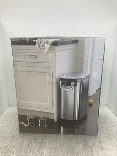 SIMPLE HUMAN STAINLESS MEDIUM PET FOOD STORAGE BIN - RRP £103: LOCATION - E5