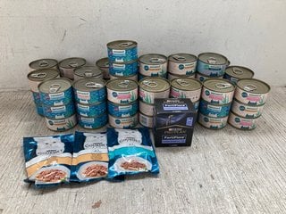 QTY OF PET ITEMS TO INCLUDE UNTAMED TUCK-IN TUNA CANS: LOCATION - J6