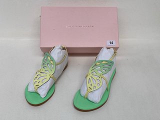 SOPHIA WEBSTER BUTTERFLY FLAT SANDALS IN LUSCIOUS LIME UK SIZE 7 - RRP £165: LOCATION - FRONT BOOTH