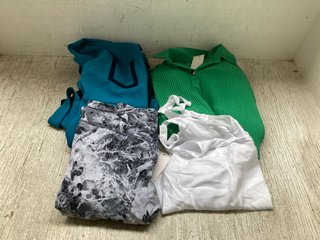 QTY OF CLOTHING ITEMS TO INCLUDE BRIGHT GREEN BLOUSE: LOCATION - J8