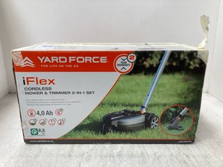 YARDFORCE IFLEX CORDLESS MOWER & TRIMMER 2IN1 SET: LOCATION - J20