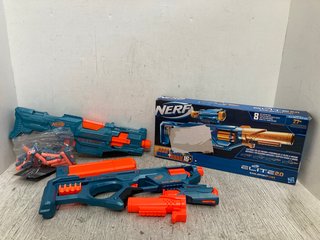 3 X ASSORTED ITEMS TO INCLUDE NERF ELITE 2.0 EAGLE POINT RD-8 TOY GUN: LOCATION - I15