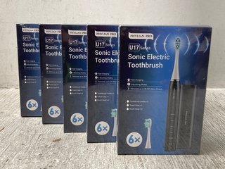 5 X PHYLIAN PRO U17 SERIES SONIC ELECTRIC TOOTHBRUSHES: LOCATION - I9