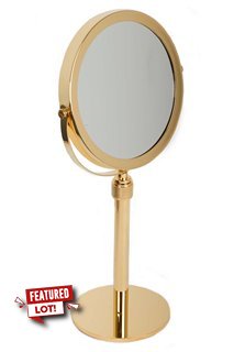 DECOR WALTHER 24 CARAT GOLD PLATED HEIGHT ADJUSTABLE COSMETIC MIRROR: MODEL SP13/V - RRP £774: LOCATION - FRONT BOOTH