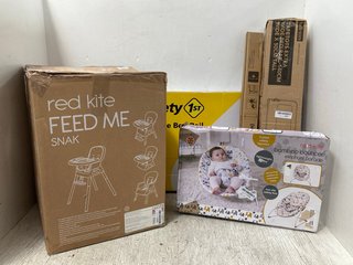 5 X BABY ITEMS TO INCLUDE RED KITE FEED ME SNAK HIGH CHAIR: LOCATION - I4