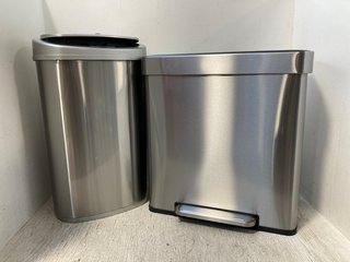 50 L AUTOMATIC STAINLESS STEEL BIN TO INCLUDE 60L RECTANGULAR RECYCLING BIN WITH 2 COMPARTMENTS: LOCATION - I4