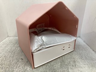 ENCLOSED LUXURY VILLA CAT LITTER BOX IN PINK: LOCATION - H11