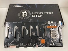 ASROCK H510 PRO BTC+ MOTHERBOARD (ORIGINAL RRP - €94,25) IN BLACK (MOTHERBOARD USED IN CRYPTOCURRENCY MINING (SEE PICTURES FOR MORE DETAILS OF THE BOARD AND BOX CONTENTS)) [JPTZ5944] [JPTZ5944].