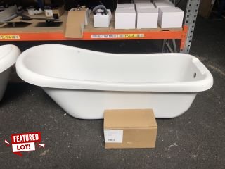 1700 X 700MM TRADITIONAL ROLL TOPPED SINGLE ENDED SLIPPER STYLE BATH WITH A SET OF CHROME CLAW & BALL FEET - RRP £1199: LOCATION - B3