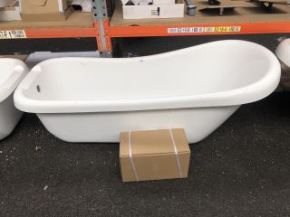 1700 X 700MM TRADITIONAL ROLL TOPPED SINGLE ENDED SLIPPER STYLE BATH WITH A SET OF CHROME CLAW & BALL FEET - RRP £1199: LOCATION - B3