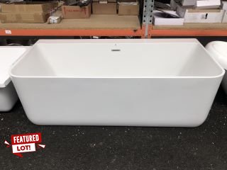 1750 X 800MM MODERN TWIN SKINNED DOUBLE ENDED BTW STEEL FRAMED BATH WITH INTEGRAL CHROME SPRUNG WASTE & OVERFLOW (MINOR REPAIRABLE MARK TO OUTER SKIN) - RRP £1595: LOCATION - B3