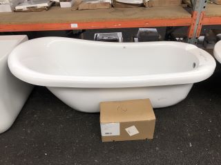 1700 X 700MM TRADITIONAL ROLL TOPPED SINGLE ENDED SLIPPER STYLE BATH WITH A SET OF CHROME CLAW & BALL FEET - RRP £1199: LOCATION - B4