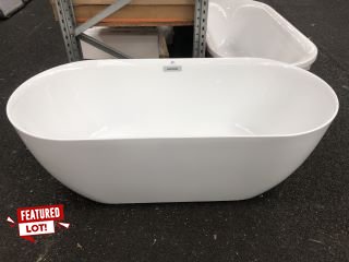 1600 X 750MM MODERN TWIN SKINNED DOUBLE ENDED FREESTANDING BATH WITH INTEGRAL CHROME WASTE & OVERFLOW - RRP £1289: LOCATION - B5