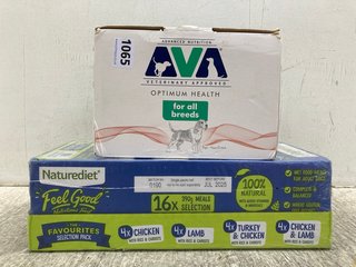 BOX OF ADVANCED NUTRITION OPTIMUM HEALTH DOG FOOD BBE: 27/03/2026 TO INCLUDE BOX OF NATUREDIET MEALS SELECTION BBE: JULY 2025: LOCATION - C 4