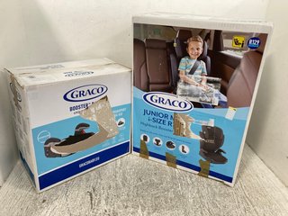 GRACO BOOSTER BASIC GROUP 3 CAR SEAT IN BLACK TO ALSO INCLUDE GRACO JUNIOR MAXI I-SIZE R129 HIGHBACK BOOSTER CAR SEAT IN BLACK: LOCATION - WA6