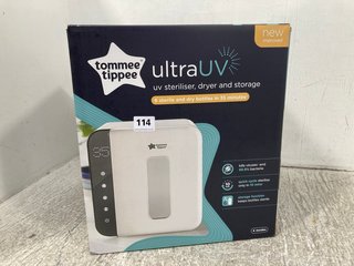 TOMMEE TIPPEE ULTRA UV STERILISER, DRYER & STORAGE SYSTEM IN WHITE - RRP £150: LOCATION - WA6