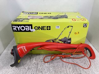 RYOBI ONE 18V CORDLESS LAWN MOWER TO ALSO INCLUDE FLYMO MINI TRIM ST GRASS TRIMMER: LOCATION - WA6