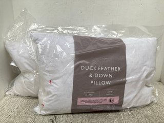 2 X JOHN LEWIS & PARTNERS DUCK FEATHER & DOWN PILLOWS - SIZE: 48 x 74 CM: LOCATION - D 3