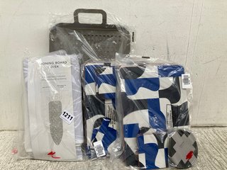 4 X ASSORTED JOHN LEWIS & PARTNERS ITEMS TO INCLUDE IRONING BOARD 100^% COTTON COVER: LOCATION - D 3