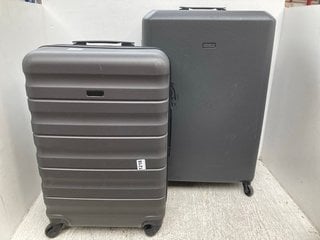 2 X JOHN LEWIS & PARTNERS WHEELED HARD SHELL SUITCASES IN GREY: LOCATION - D 3