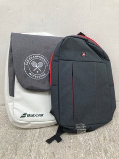 PORT DESIGN BACKPACK IN GREY TO INCLUDE THE CHAMPIONSHIPS WIMBLEDON BABOLAT TENNIS BACKPACK: LOCATION - D 5