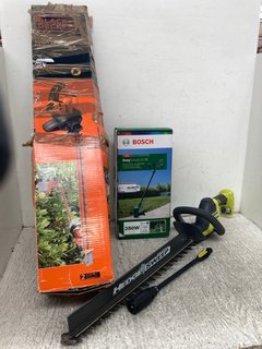 3 X ASSORTED GARDEN ITEMS TO INCLUDE BOSCH EASY GRASS CUT-26 GRASS TRIMMER: LOCATION - D 7