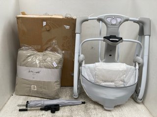 4 X ASSORTED BABY ITEMS TO INCLUDE MAMAS & PAPAS SNAX FOLDING AND FREESTANDING HIGHCHAIR: LOCATION - D 8