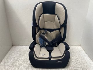 MONO-CLINIC ISOFIX GROUP 1,2 & 3 CAR SEAT IN BEIGE/BLACK - RRP £119: LOCATION - WA9