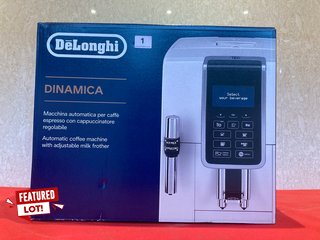 DELONGHI DINAMICA AUTOMATIC COFFEE MACHINE(SEALED) - MODEL ECAM350.35.W - RRP £799.99: LOCATION - BOOTH