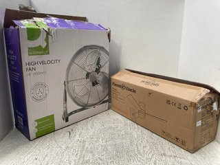 PARROT UNCLE DC MOTOR REMOTE CONTROLLED FAN TO ALSO INCLUDE Q-CONNECT HIGH VELOCITY 18" FAN: LOCATION - A16