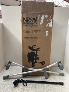 4 X ASSORTED MOBILITY AID ITEMS TO INCLUDE NRS HEALTHCARE 4 WHEELED ROLLATOR: LOCATION - A16