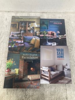 4 X ASSORTED INTERIOR DESIGN BOOKS TO INCLUDE NEW NORDIC COLOUR BOOK BY ANTONIA AF PETERSENS: LOCATION - A12