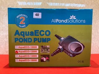 ALL-POND-SOLUTIONS AQUA-ECO POND PUMP - MODEL AQUAECO-12000 - RRP £119.99: LOCATION - BOOTH