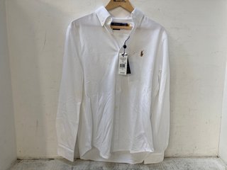 POLO RALPH LAUREN LONG SLEEVE BUTTON SHIRT IN WHITE - SIZE MEDIUM - RRP £149: LOCATION - BOOTH