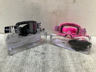 2 X PAIRS OF RNR EXTREME SPORTS GOGGLES IN PINK & BLACK - SIZE UK XL: LOCATION - B4