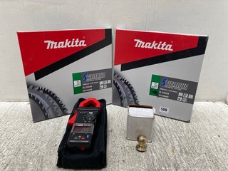 QTY OF ASSORTED HARDWEAR ITEMS TO INCLUDE 2 X MAKITA SPECIALIZED CIRCULAR BLADES - SIZE 305X25.4MM: LOCATION - B5