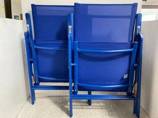 2 X OUTDOOR FOLDABLE RELAXER CHAIRS IN BLUE: LOCATION - WA1