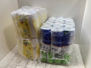 QTY OF ASSORTED CLEANING ITEMS TO INCLUDE 12 X 4 PACK OF MAXIMA GREEN SOFT WHITE TOILET TISSUE: LOCATION - B6