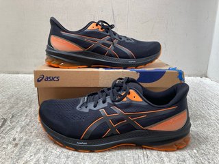 ASICS MENS GT-1000 12 GTX TRAINERS IN BLACK/BRIGHT ORANGE - SIZE UK 12: LOCATION - B7