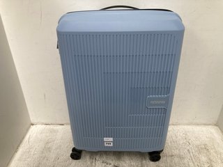 AMERICAN TOURISTER AEROSTEP SPINNER 67/24 SUITCASE IN BABY BLUE - RRP £165: LOCATION - C 17