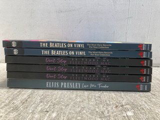 6 X ASSORTED MUSICIAN BOOKS TO INCLUDE 2 X THE BEATLES ON VINYL: LOCATION - C 15