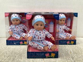 4 X LITTLE TREASURE 38CM SOFT BEAN BODIED DOLLS(18+ MONTHS): LOCATION - C 12