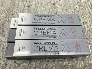 6 X ASSORTED PAUL MITCHELL CREMA XG DEMI-PERMANENT CREAM HAIR COLOURS TO INCLUDE 4AA 4/11: LOCATION - C 12