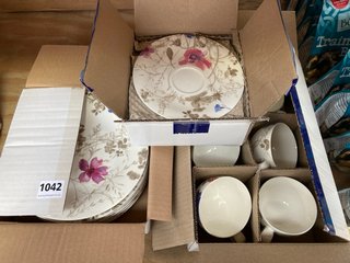 6 X VILLEROY & BOCH MARIEFLEUR CUP & SAUCER SETS TO ALSO INCLUDE 6 X VILLEROY & BOCH MARIEFLEUR SMALL DINNER PLATES: LOCATION - BR2