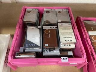 QTY OF EVO FAUX LEATHER BROWN IPHONE CASES FOR ASSORTED MODELS: LOCATION - AR12