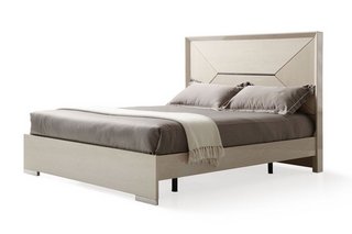 LUCIA DOUBLE BED FRAME IN CREAM WALNUT COLOUR - RRP £1,149: LOCATION - B2
