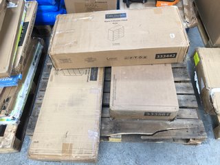 PALLET OF ASSORTED FURNITURE TO INCLUDE VIDA DESIGNS RIANO 5 DRAWER CHEST IN WHITE: LOCATION - A6 (KERBSIDE PALLET DELIVERY)