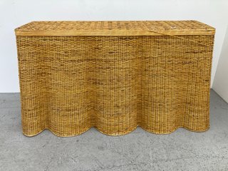WICKER CONSOLE TABLE NATURAL COLOUR - RRP £980: LOCATION - A1